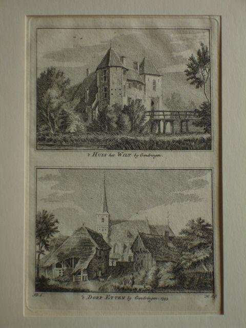 Gendringen and Etten. - 't Huis het Wilt by Gendringen. - 't Dorp Etten by Gendringen. 1743.