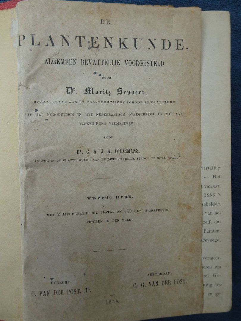 Seubert, Moritz. - De plantenkunde, algemeen bevattelijk voorgesteld door dr. Moritz Seubert.