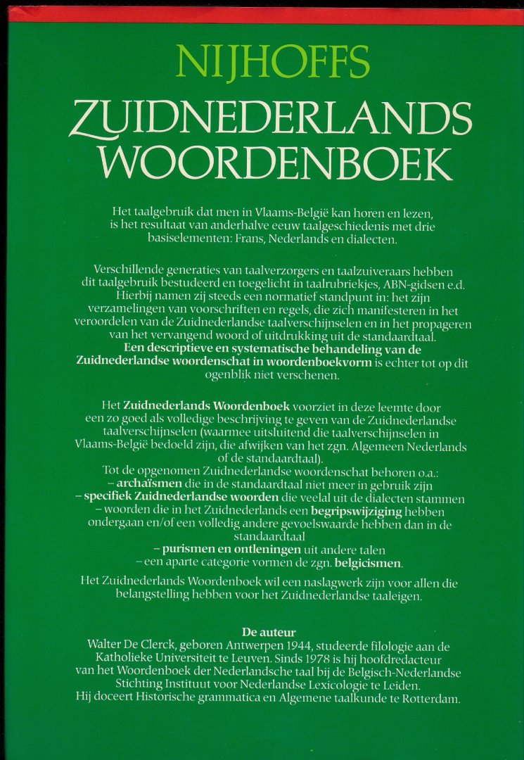 Clerck, Walter de - Zuidnederlands woordenboek