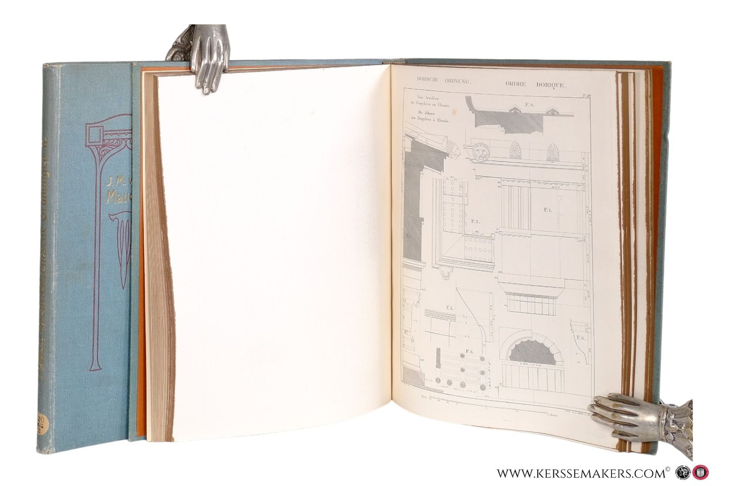 Mauch, J. M. v. / L. Lohde / R. Borrmann. - Die Architektonischen Ordnungen der Griechen und Römer. Achte durch neue Tafeln vermehrte Auflage. & Nachtrag & Detailbuch & Ergänzungsheft[ 4 parts in 2 volumes ].