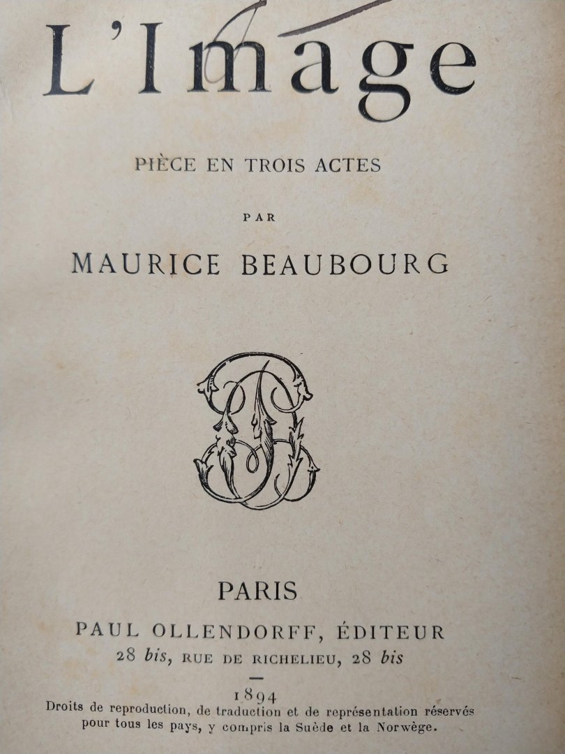 Beaubourg, Maurice - L'Image pièce en trois actes