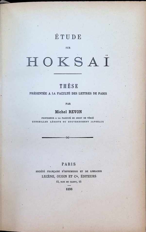 Michel Revon - Etude sur Hoksaï  Thèse présentée a la faculté des lettres de Paris