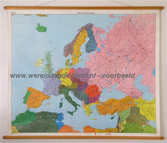  - Schoolkaart / wandkaart van Europa staatkundig