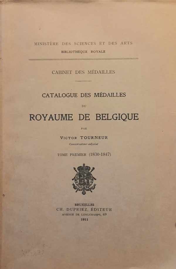 TOURNEUR Victor - Catalogue des Médailles du Royaume de Belgique