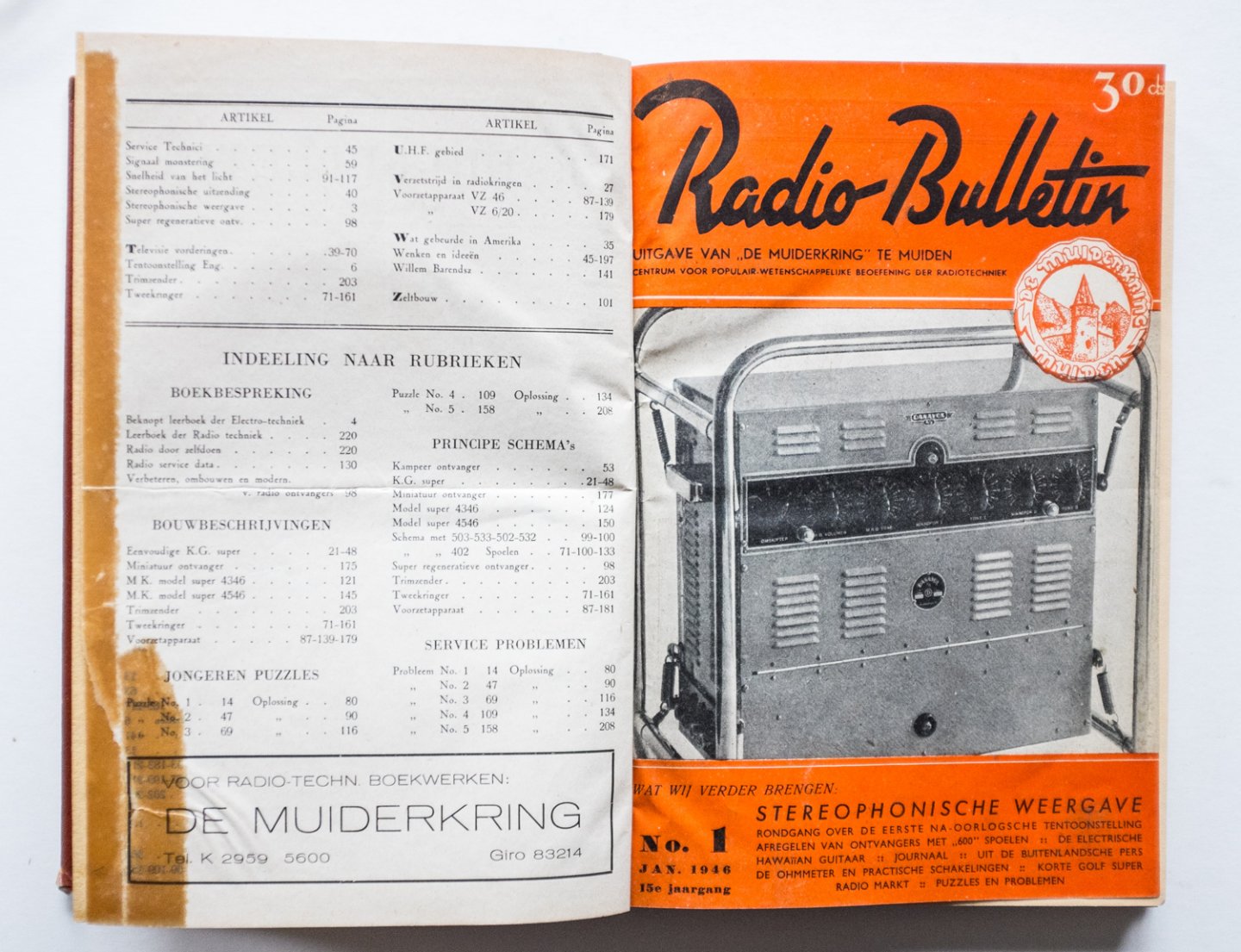  - Radio Bulletin 1946 (12 nummers compleet, inclusief de inhoudsopgave, 222 pag.