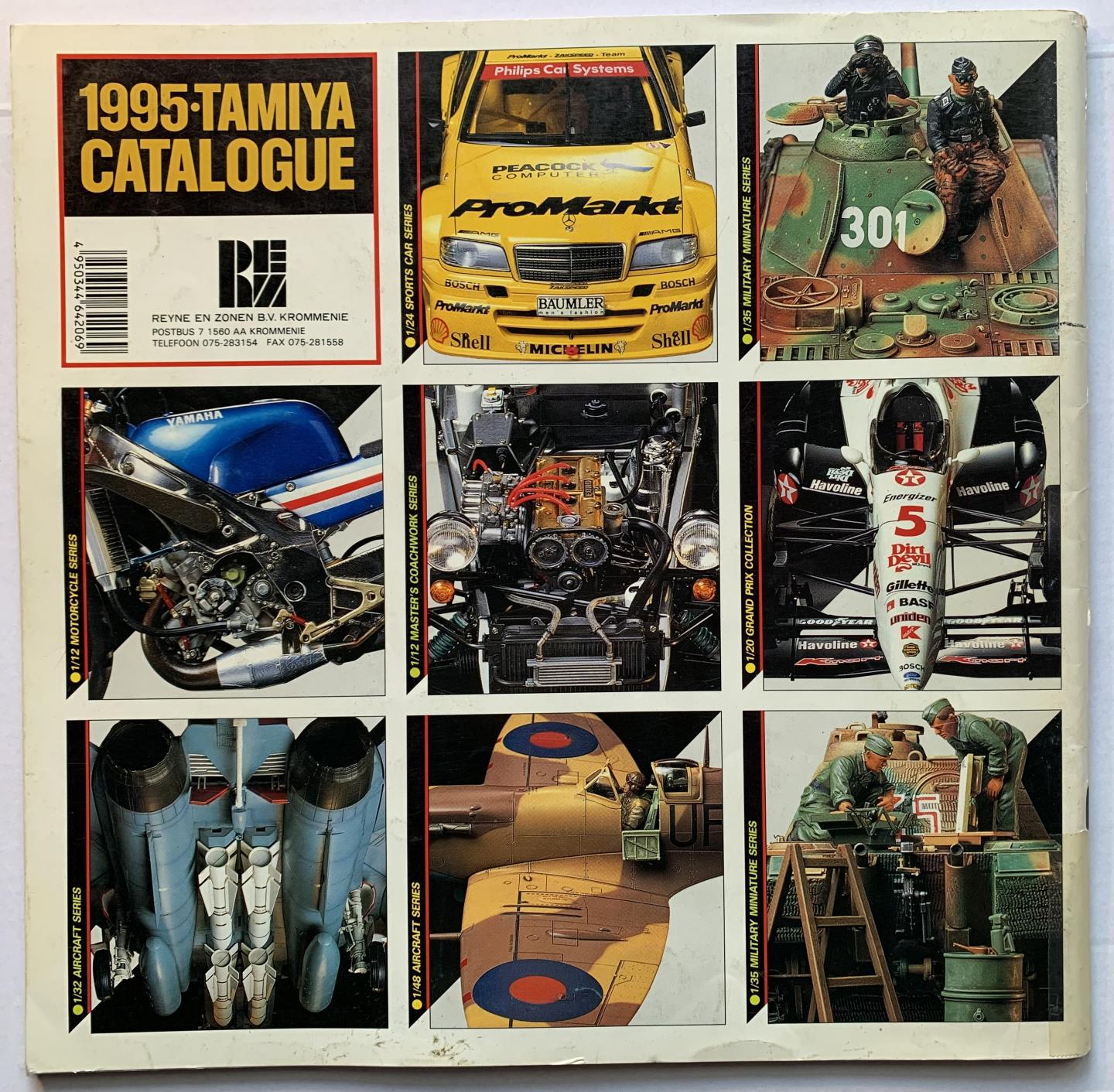 N.N. - 1995. Tamiya Catalogue. Showcase Collection precise scale model kits; armour, aircraft, motorcycles, ships, auto racing classics.