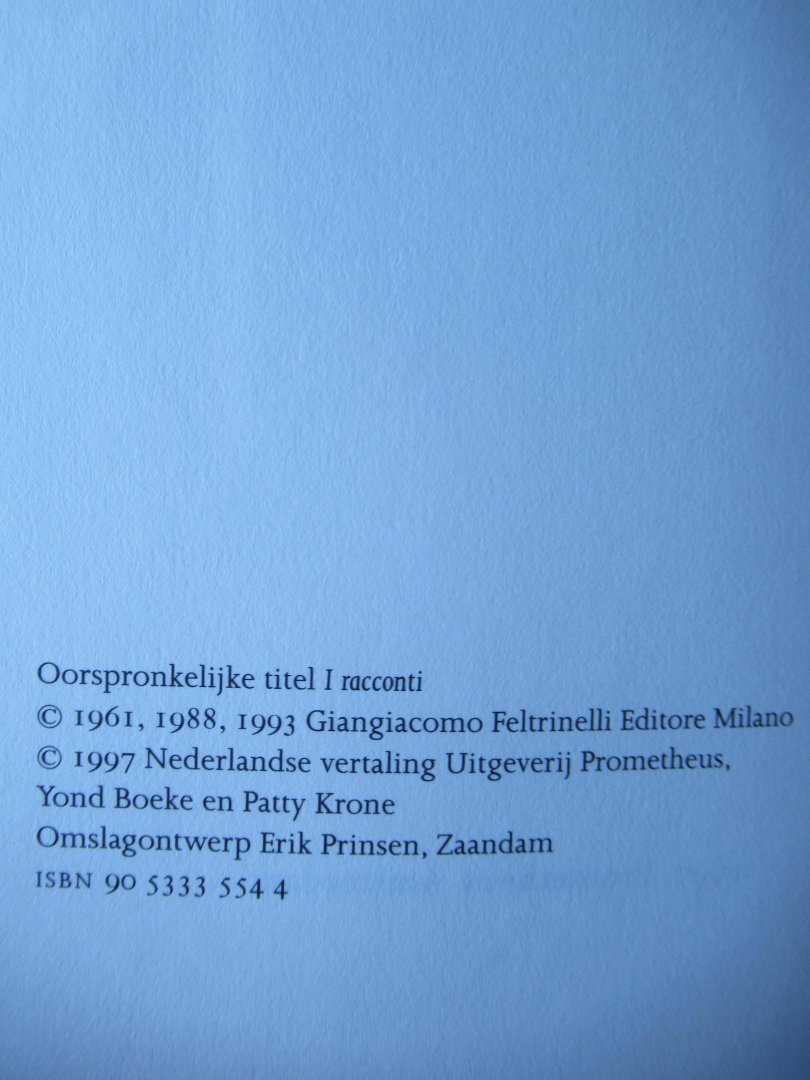 Lampedusa, Giuseppe Tomasi di - De verhalen