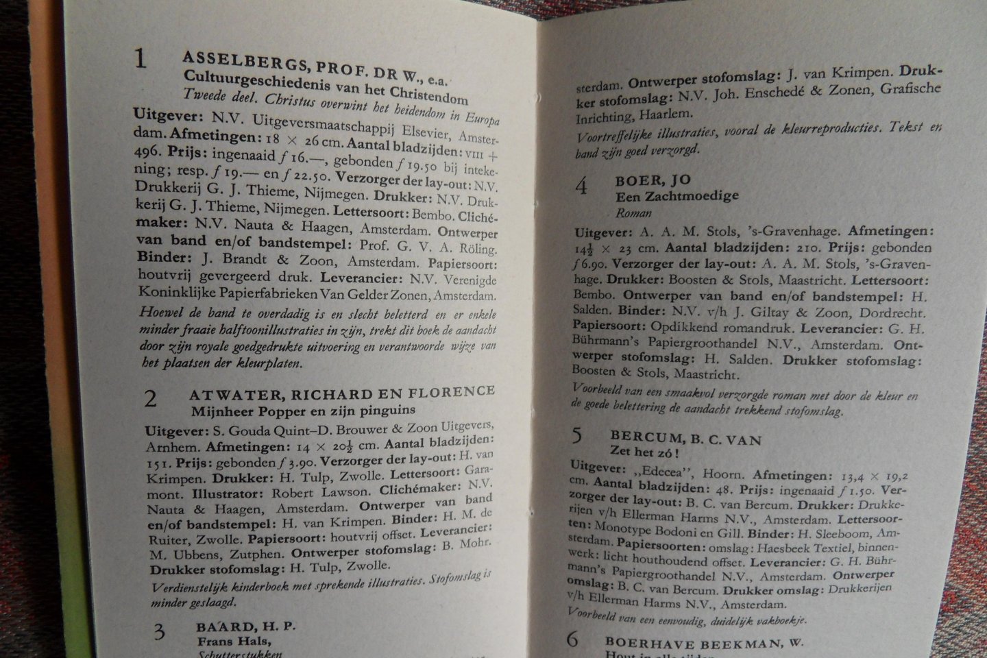 Radermacher Schorer, jhr. dr. M.R.; Ovink, dr. G.W.; e.a. - De best verzorgde vijftig boeken van 1949.