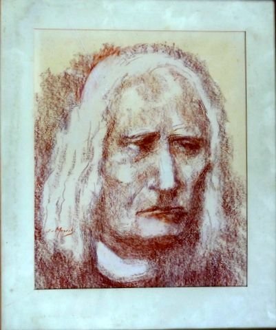 Liszt, Franz und I. van Mourik: - [Kreidelithographie] [Franz Liszt]