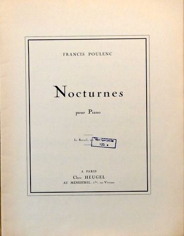 Poulenc, Francis: - Nocturnes pour piano. Le recueil
