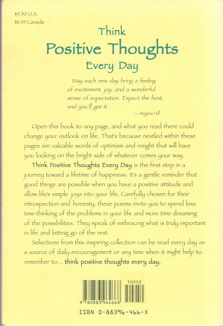 Wayant, Patricia (edited by) (ds1380) - Think Positive Thoughts Every Day. Poems to Inspire a Brighter Outlook on Life