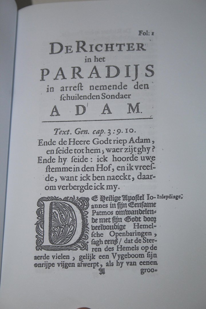 Alberthoma, Thomas - De Richter in het Paradys, In arrest neemende den schuylenden Sondaer Adam. Uit Genes. Cap. III. Vers 9, 10. In eenige Predicatien voorgestelt.