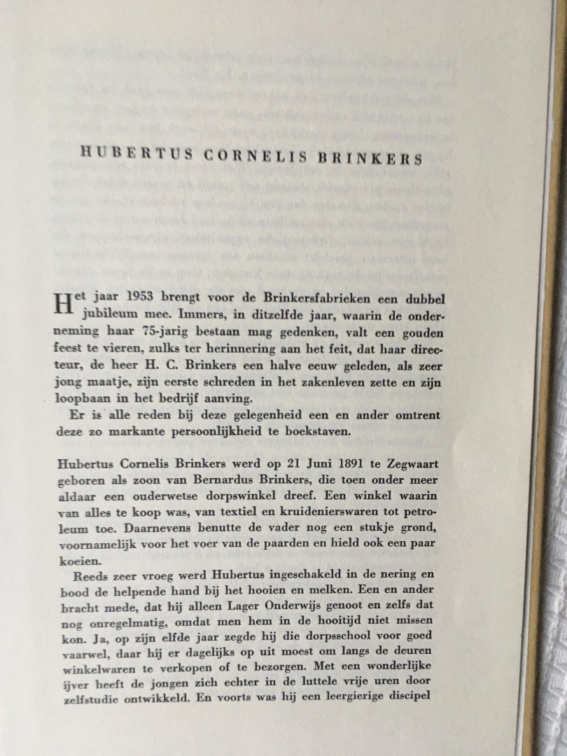 P. Moussault - 75 jaar Brinkers' fabrieken 1878-1953 Zoetermeer