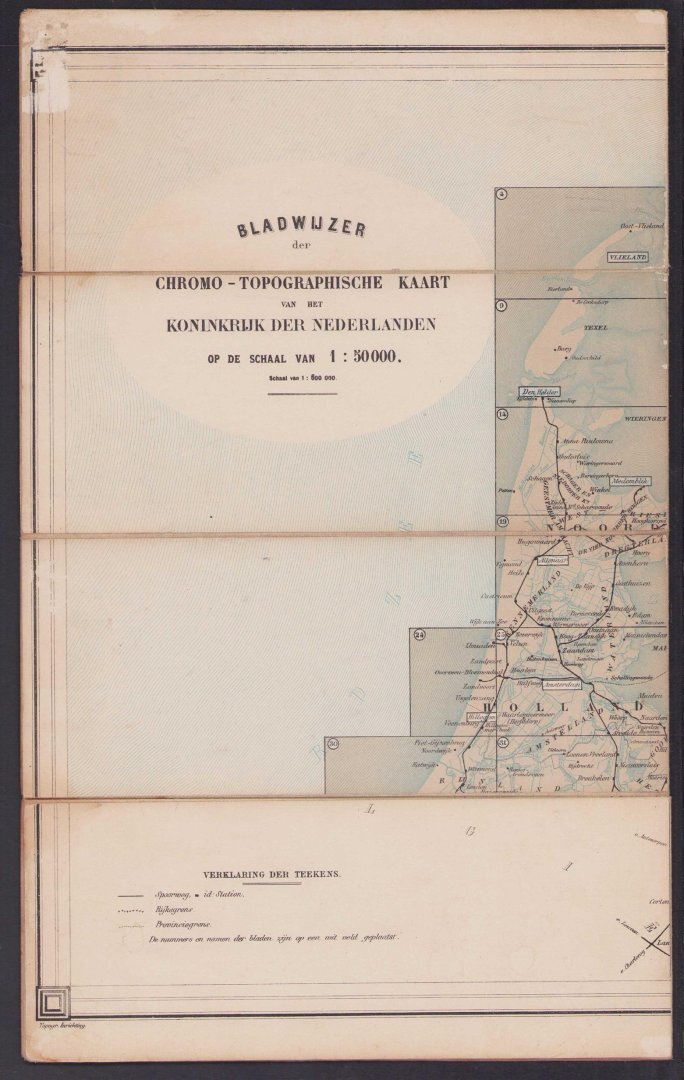 Topografische Inrichting ('s-Gravenhage) - Bladwijzer der Chromo-topografische kaart van het Koninkrijk der Nederlanden op de Schaal van 1:50.000