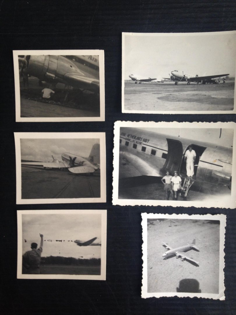  - 6 foto?s van vliegtuigen [Continental Airlines & Royal Dutch Navy], genomen in Nederlands-Indie