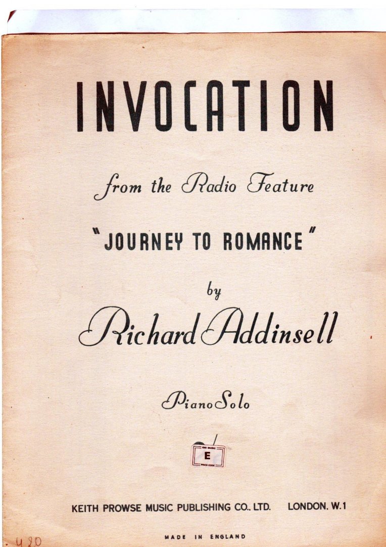 Addinsell, Richard - Journey to romance Sheet music