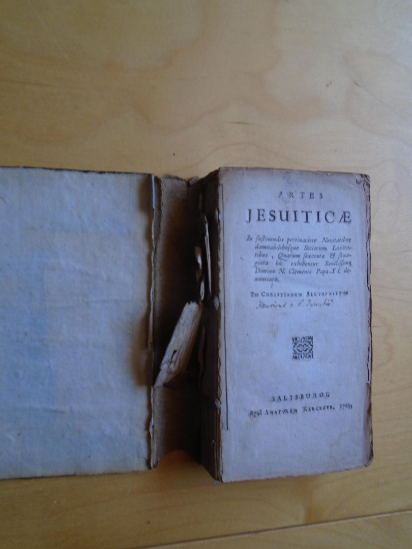 Aletophilus, Christianus (pseudoniem van Henricus de Sancto Ignatio) - Artes Jesuiticae in sustinendis pertinaciter novitatibus laxitatibusque sociorum