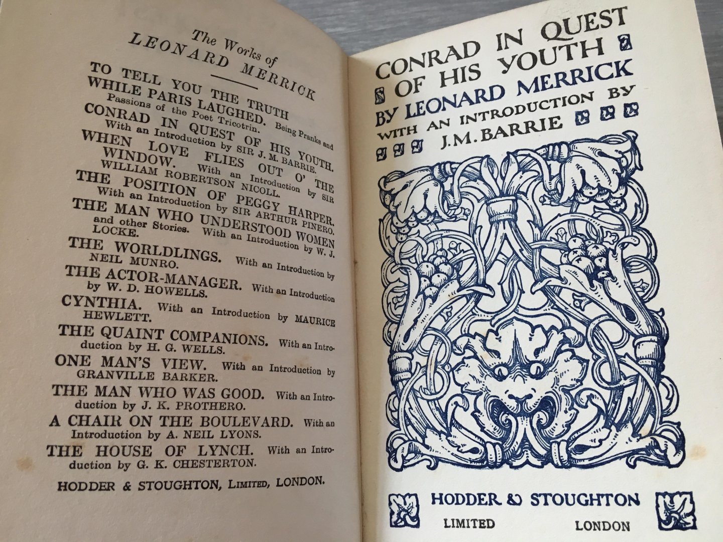 Leonard Merrick, J.M. Barrie - Conrad in quest of his youth