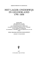 Boekholt, P.TH.F.M. - Het lager onderwijs in Gelderland 1795-1858
