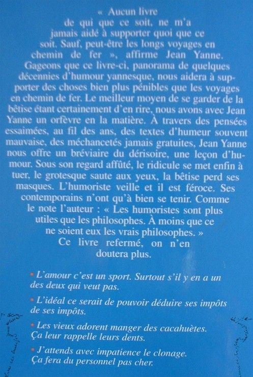 Yanne, Jean - Pensées, Répliques, Textes Et Anecdotes