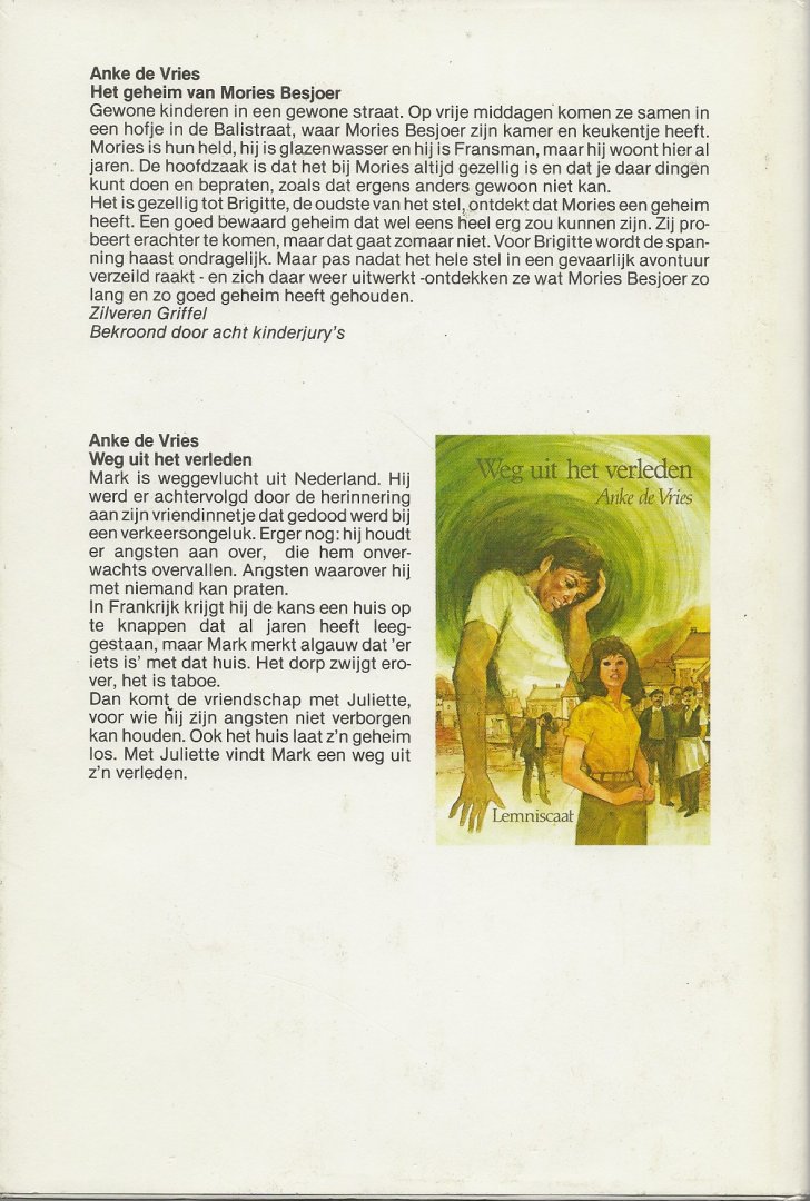 Vries, Anke de .. Omslag en illustraties : Dick van der Maat - Het geheim van Mories Besjoer .. Bekroond door acht kinderjury 's met Zilveren Griffel
