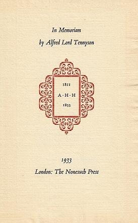 TENNYSON, Alfred Lord - In Memoriam, by Alfred Lord Tennyson, A. H. H. 1811-1833.
