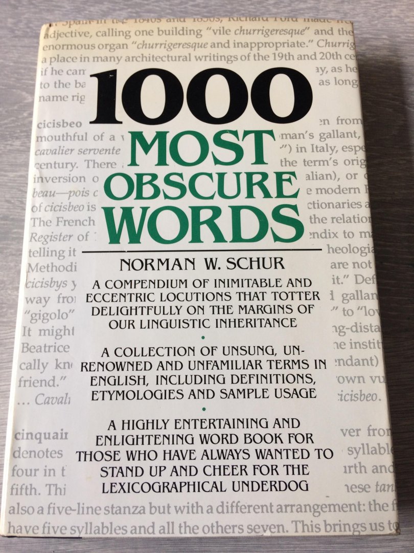 Schur - 1000 most obscure Words