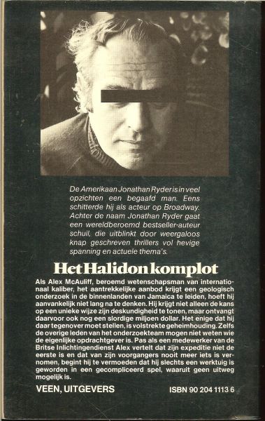 Ryder, Jonathan - Het Halidon Komplot .. Roman van een duivelse samenzwering .