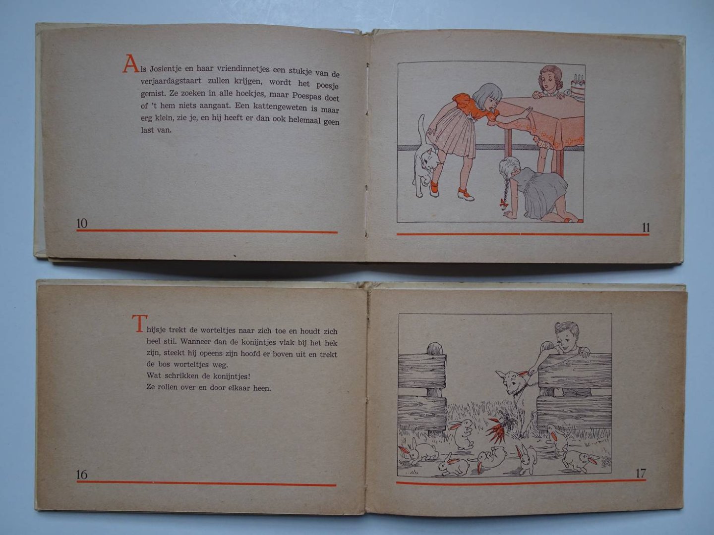 Haga, Elly - De Ondeugende Eekhoorntjes/ De Gefopte Konijntjes/ Pups en Meneer Wipstaart/ Josientje's Verjaardag. 4 delen.