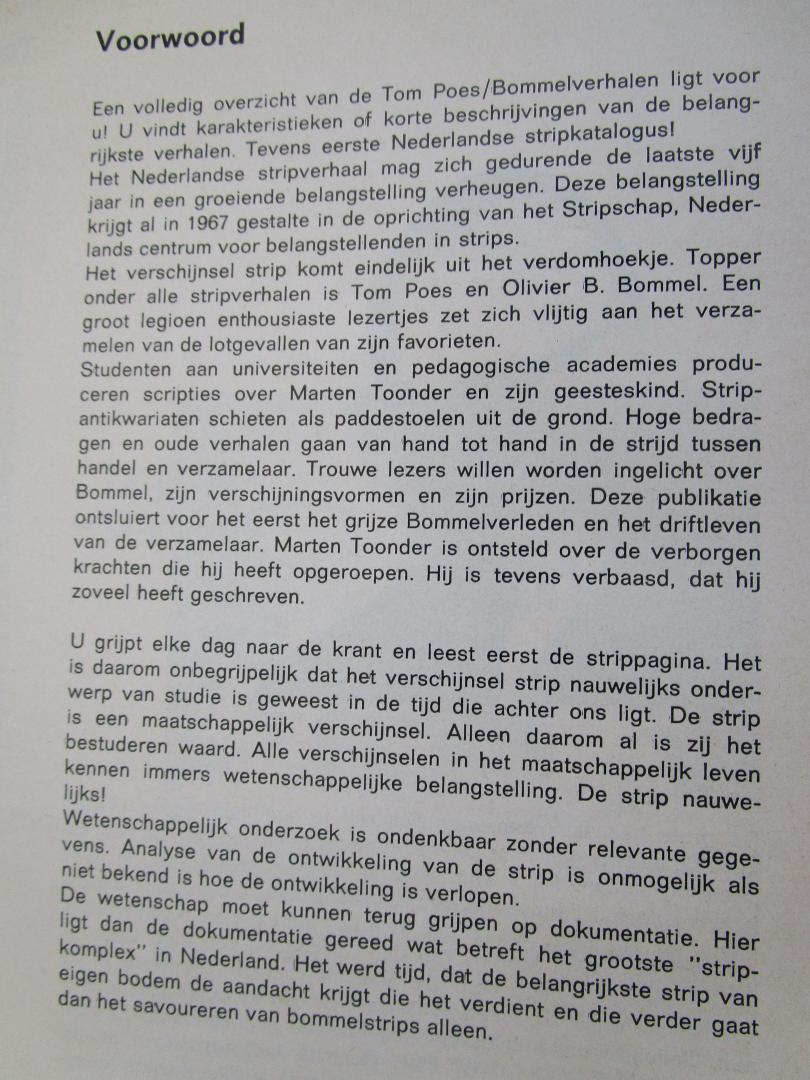 Mondria, H.R.    (Toonder, Marten) - BOMMELbibliografie   (tevens eerste Nederlandse stripcatalogus 1972)