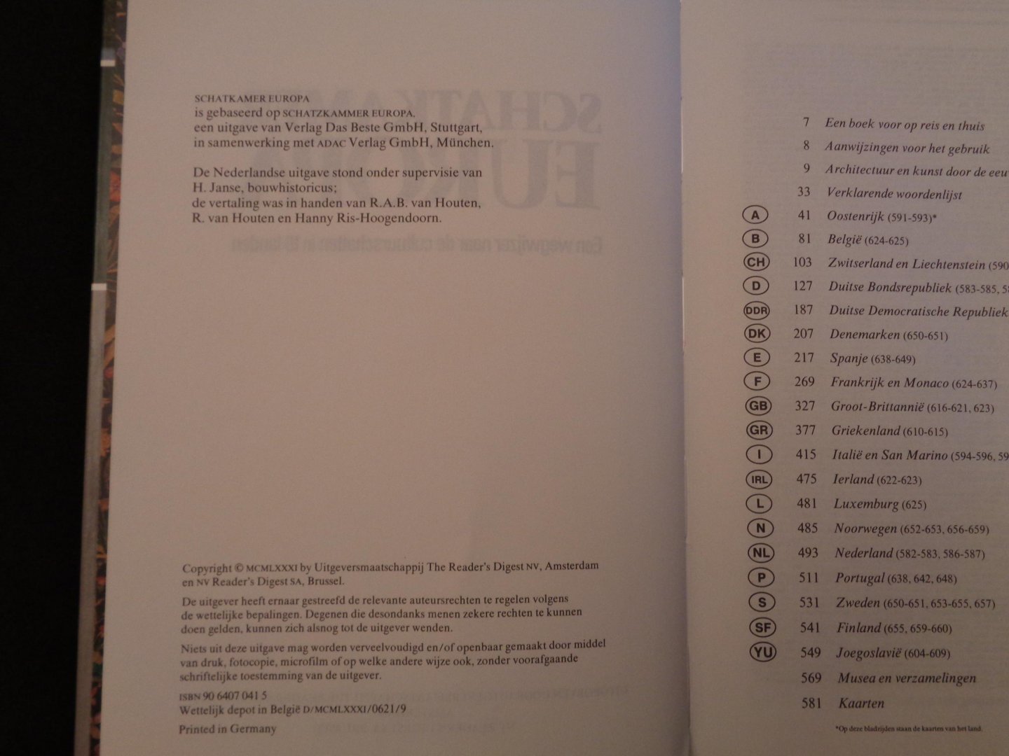 h.janse bouwhistoricus - Schatkamer europa / druk 1