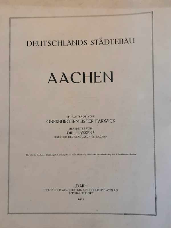 HUYSKENS Dr. - Deutschlands Städtebau Aachen