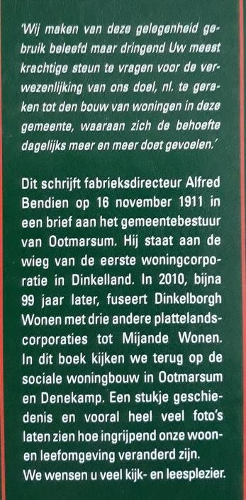 WIERINGA, Willemke (eindredactie) & Alinda van GINKEL, Ygerne ten BRINKE, Ben MORSHUIS & Johan ten BRINKE - Zo woonden wij, zo leefden wij 1911 - 2010. Sociale woningbouw in Dinkelland