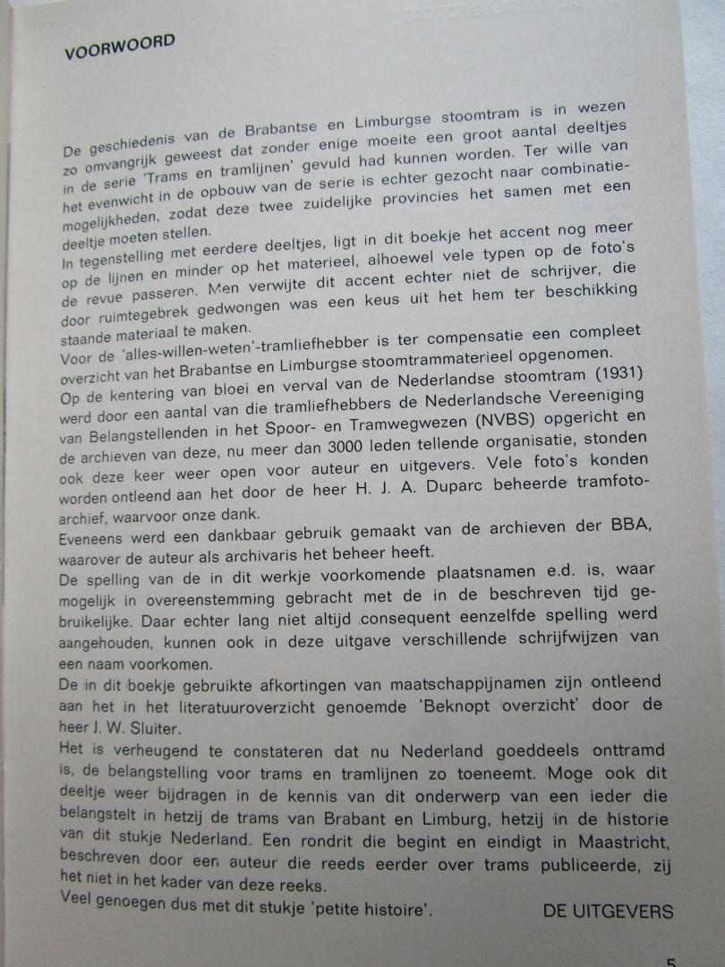 Leideritz, W.J.M. - 13 TRAMS EN TRAMLIJNEN; De stoomtrams van Noord-Brabant, en Limburg