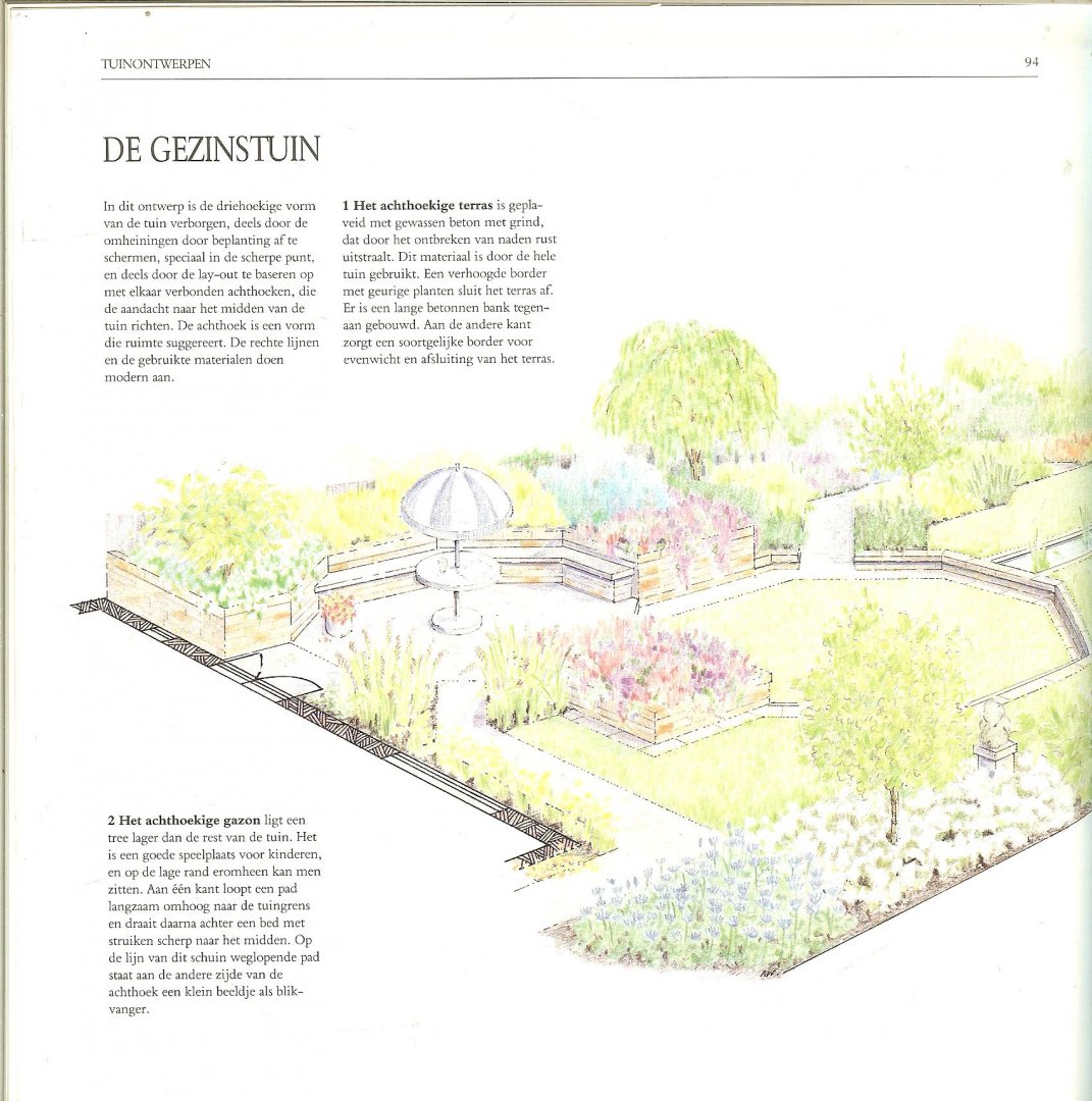 Williams Robin  Tekst en Illustraties  met de vertaling van Piet Landsman - Tuinplanner  Complete gids voor het ontwerpen van uw tuin.