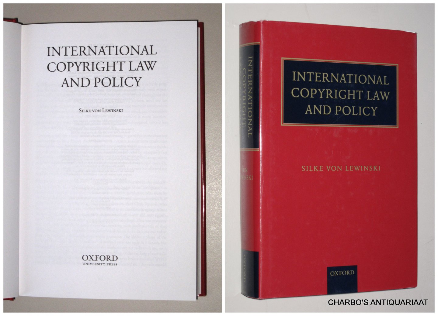 LEWINSKI, SILKE VON, - International copyright law and policy.