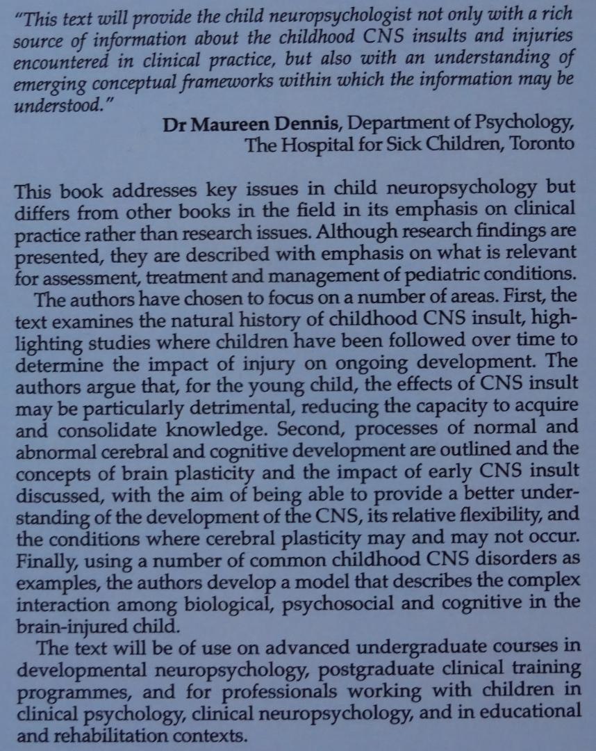 Anderson, Vicki / Elisabeth Northam / Julie Hendy / Jacquie Wrennall - Developmental Neuropsychology: A Clinical Approach (Brain Damage, Behaviour & Cognition) [ isbn 9780863777059 ]