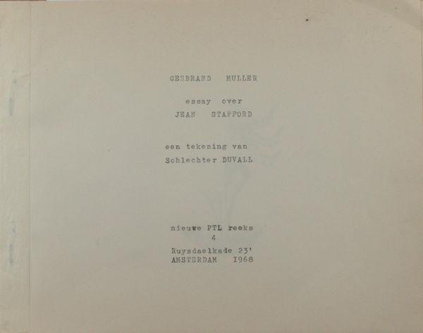 Muller, Gerbrand. - Essay over Jean Stafford.