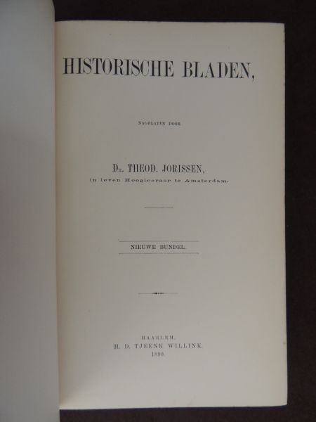 Jorissen, Dr. Theod. - Historische bladen - Nieuwe Bundel