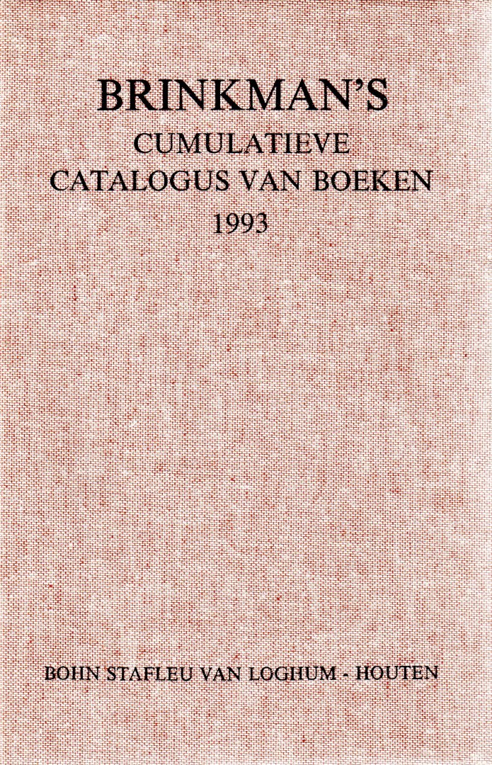  - Brinkman's cumulatieve catalogus van boeken 1993: Registers