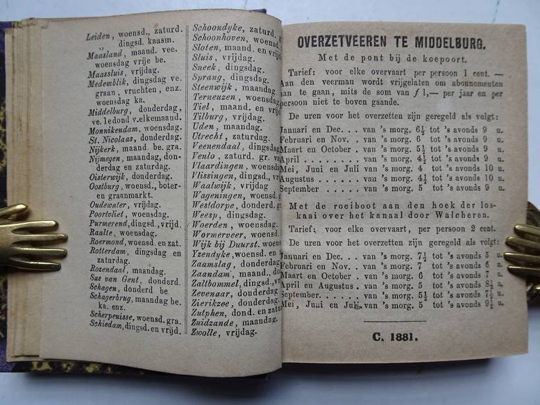 No author. - Middelburgsche almanak, naar den nieuwen stijl, voor het jaar onzes Heeren Jesu Christi 1881. Voorzien met alle de Zeeuwsche jaar- paarden- beesten- en leermarkten, alsmede het op- en ondergaan van de zon en maan.
