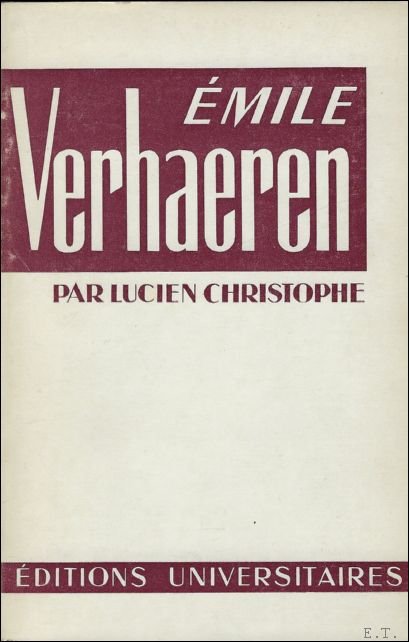 CHRISTOPHE, Lucien. - EMILE VERHAEREN.