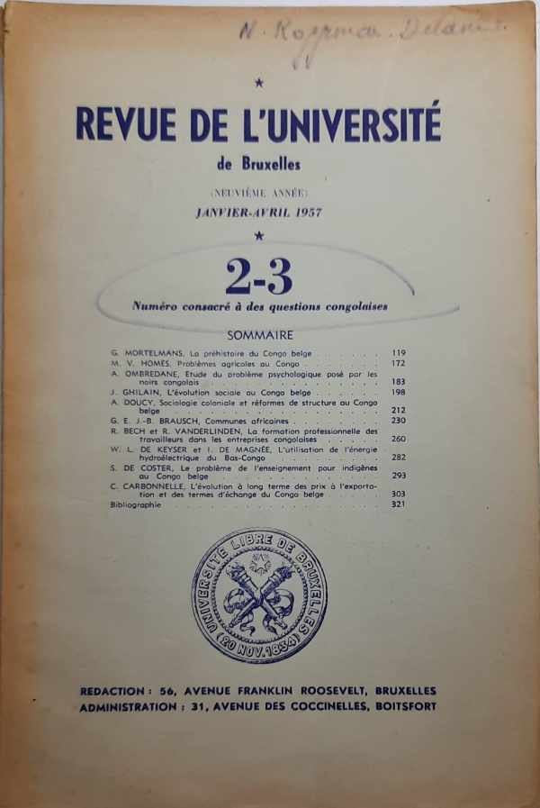 Collectif - Questions congolaises 2-3, 1957