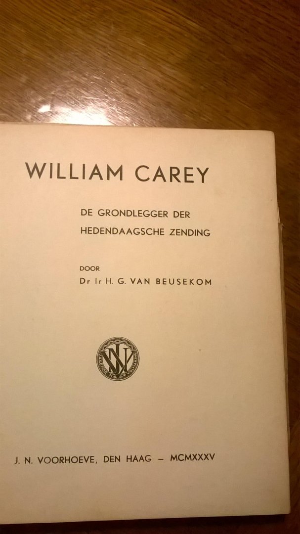 Beusekom H.G. van - William Carey