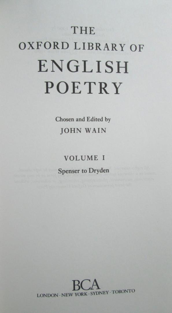 John Wain (chosen and edited by) - The Oxford Library of English Poetry (3 delen in cassette)