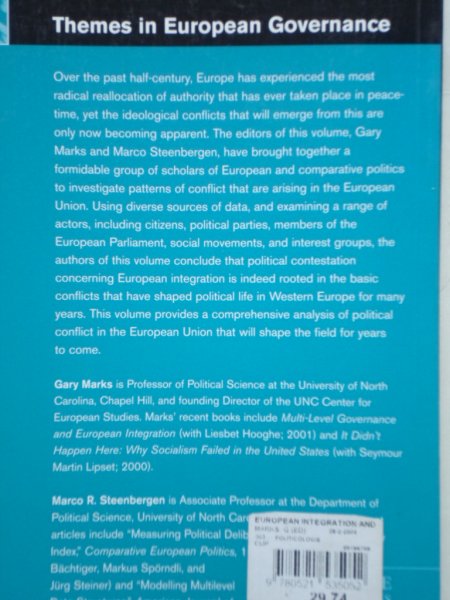 Marks, Gary & Marco R.Steenbergen, editors - European Integration and Political Conflict