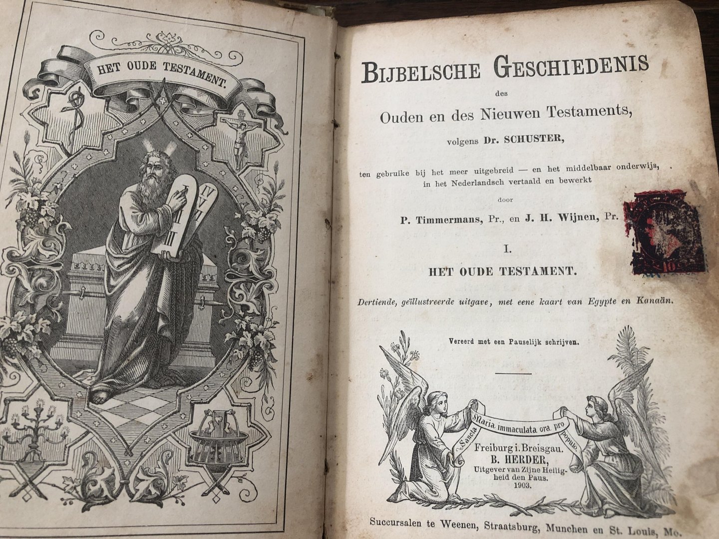 P. Timmermans, J.H. Wijnen - Bijbelsche geschiedenis des ouden en des Nieuwen Testaments volgens Dr. Schuster, ten gebruike bijnier meer uitgebreid en het middelbaar. Onderwijs in het Nederlandsch vertaald en bewerkt