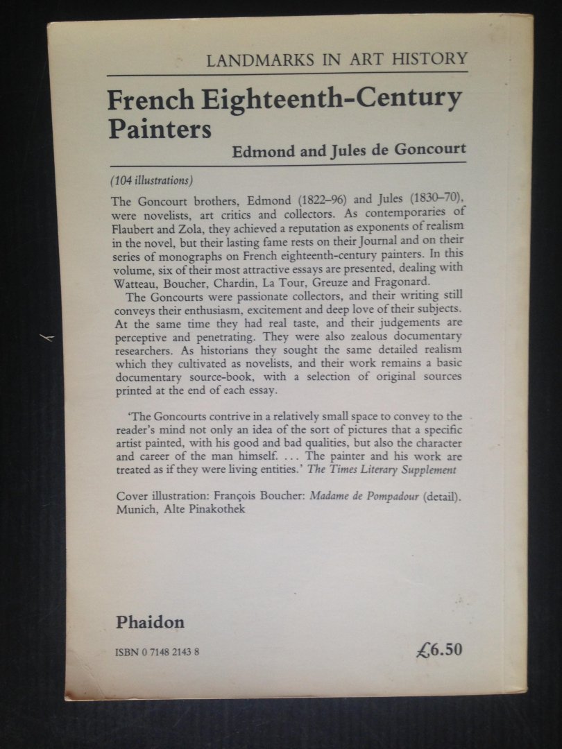 Concourt, Edmond and Jules de - French Eighteenth-Century Painters