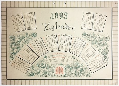 KALENDER - 1893 Kalender.