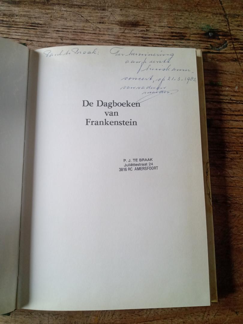Venables, Rev. Hubert (bezorgd door) - De dagboeken van Frankenstein - Nederlandse vetaling van Hansje Blömer